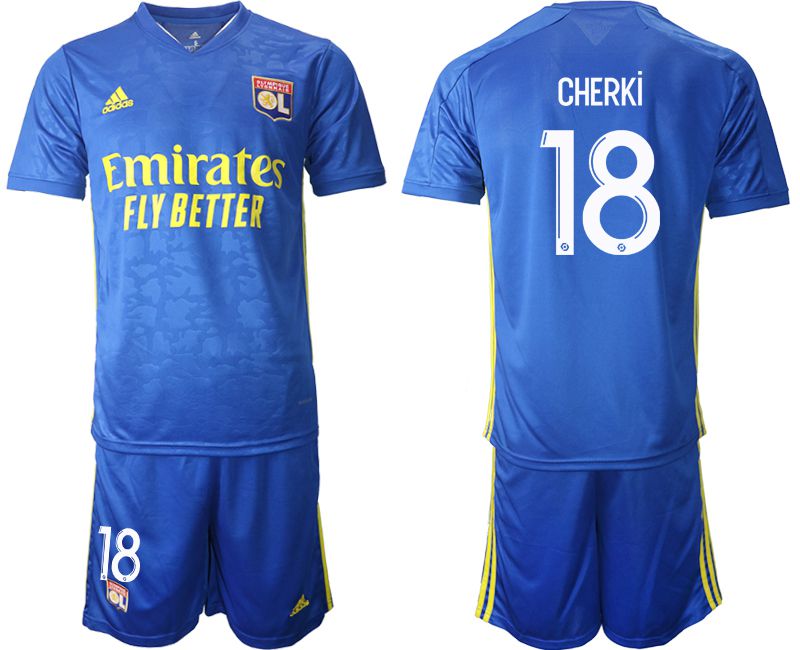 Men 2020-2021 club Olympique Lyonnais away #18 blue Soccer Jerseys